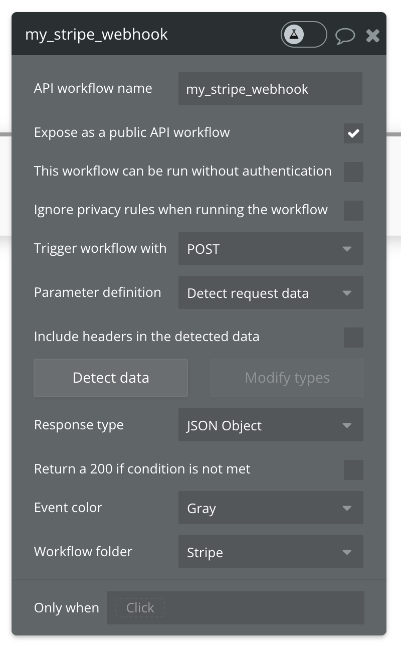 My Stripe webhook